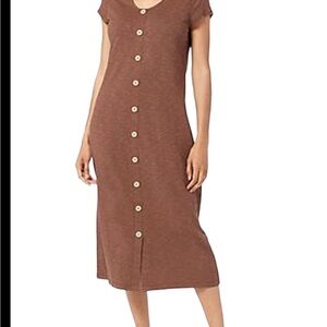 New naturals & co chocolate linen dress small